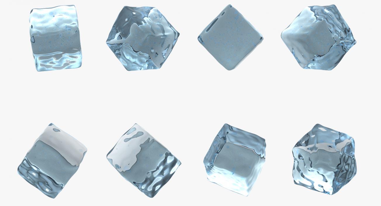 3D Ice Cube Water Splash