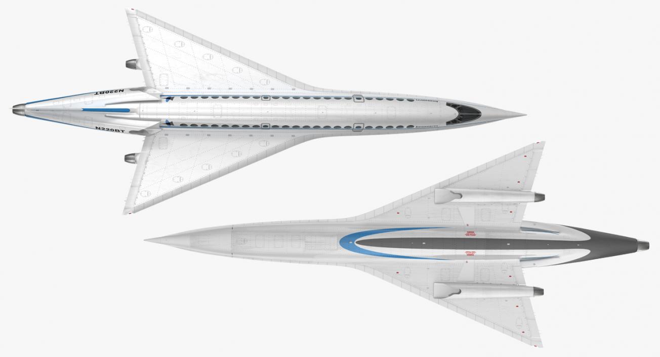 3D Boom Supersonic Jet Rigged