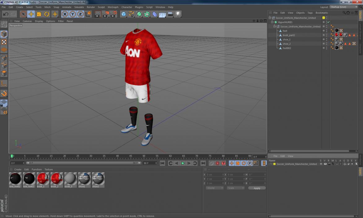 3D Soccer Uniform United