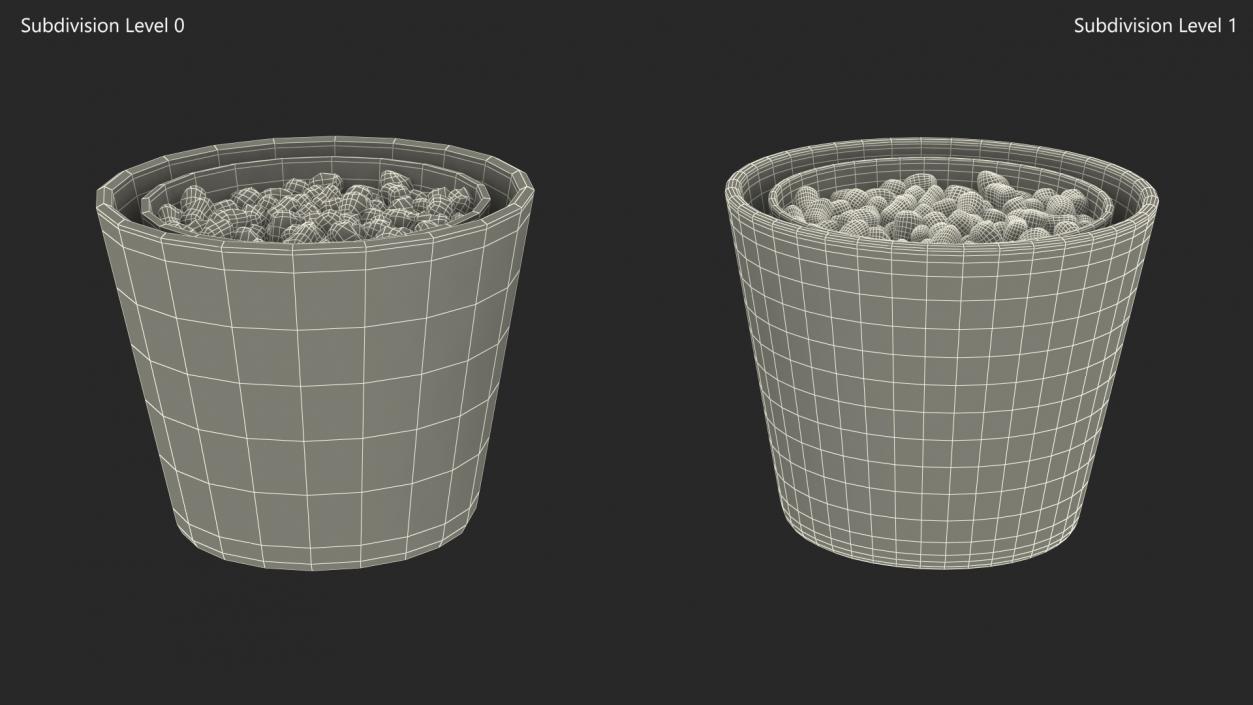 3D model Ceramic Planter With Marble Pebbles