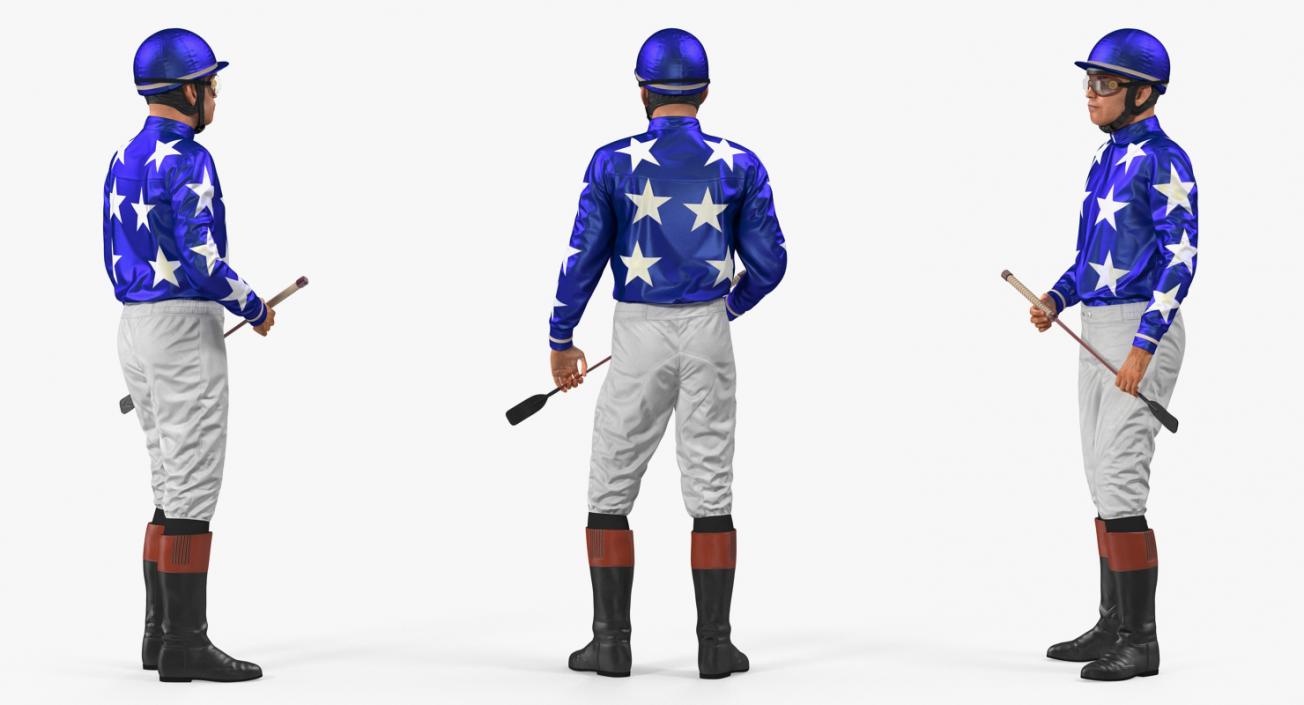 3D Horse Racing Jockey Standing Pose model