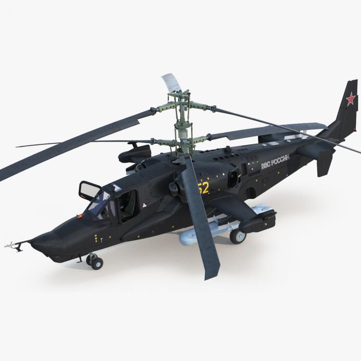 3D Kamov Ka 52 or Alligator Russian Attack Helicopter Rigged for Maya