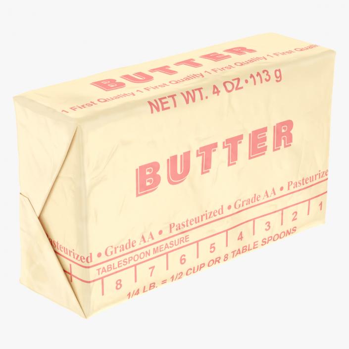 3D Stick of Wrapped Butter model