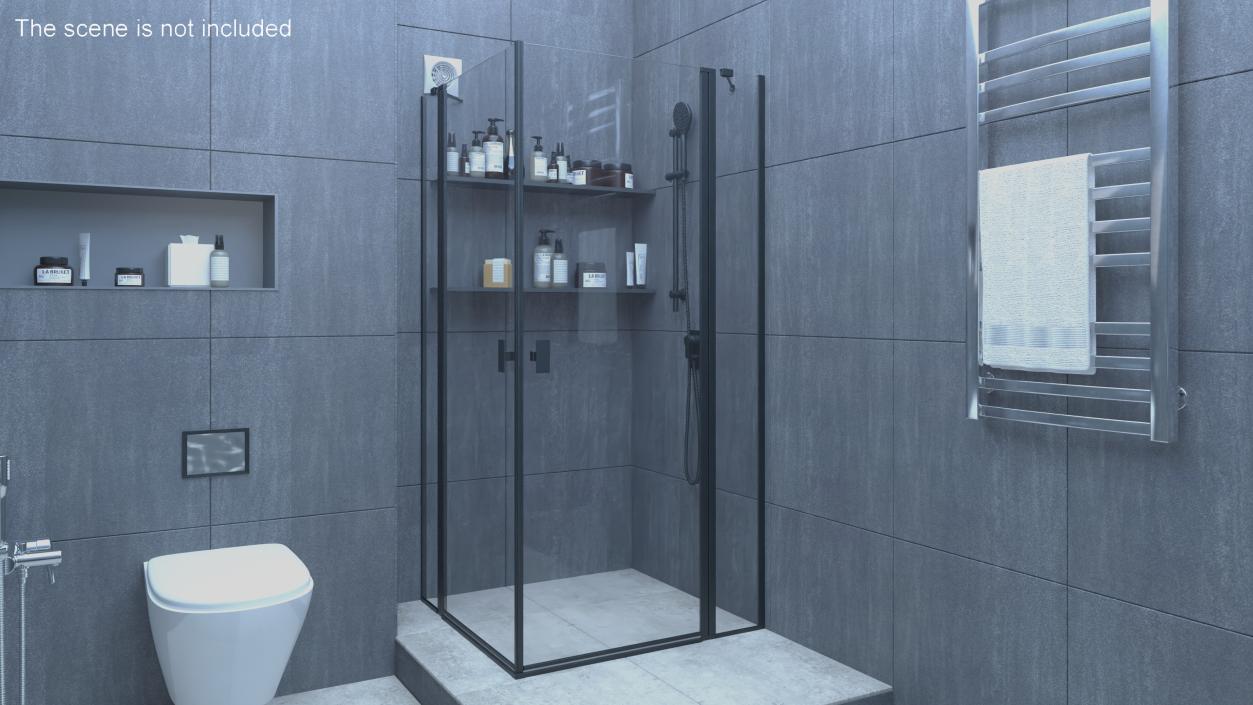 3D Handheld Shower System Black model