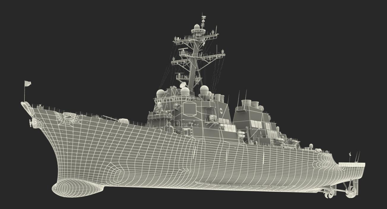 3D Arleigh Burke Destroyer OKane DDG-77 Rigged model