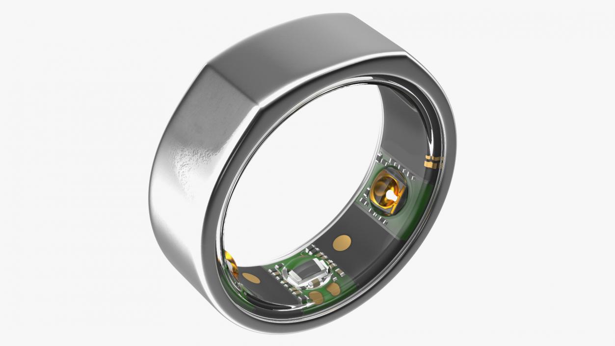 Smart Ring Silver 3D