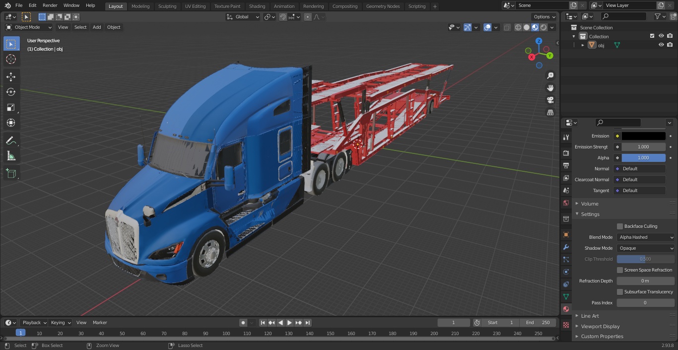Kenworth Truck with Sun Valley Car Carrier 3D