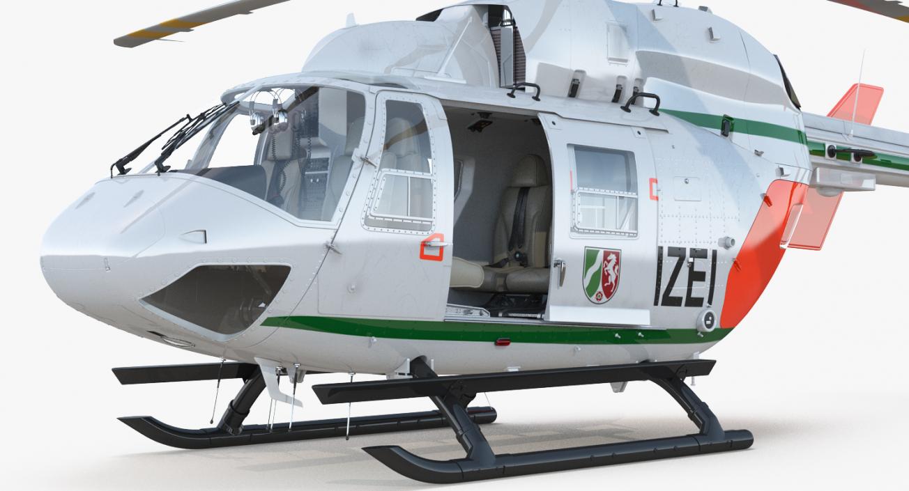 Kawasaki BK 117 German Police Helicopter Rigged 3D