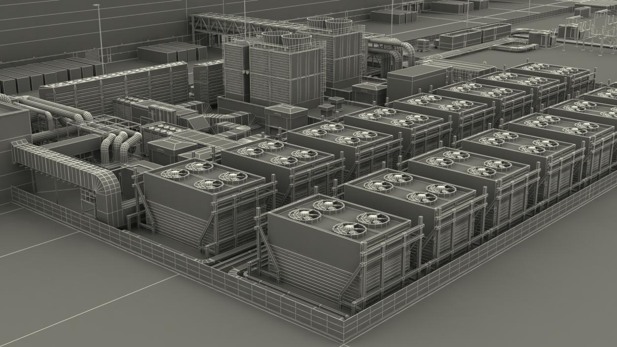 Huge Manufacturing Plant 3D model