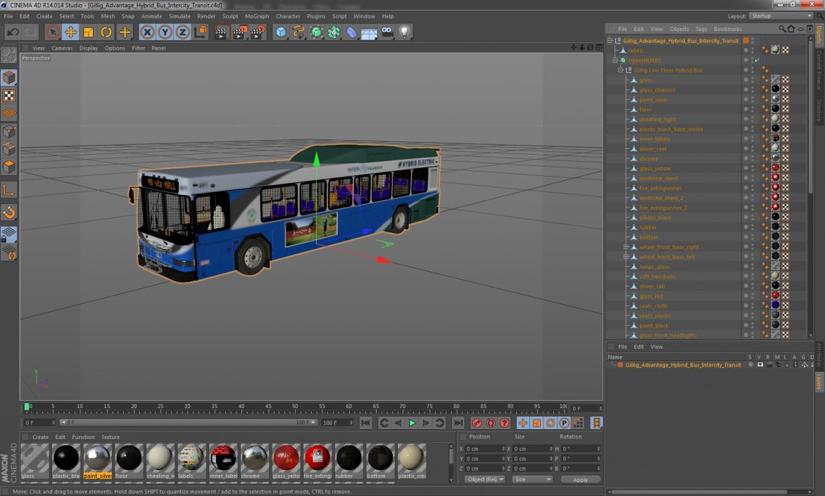 3D model Gillig Advantage Hybrid Bus Intercity Transit