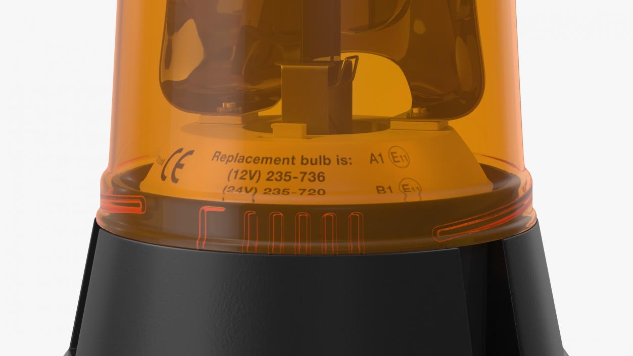 3D Flashing Rotating Beacon Orange
