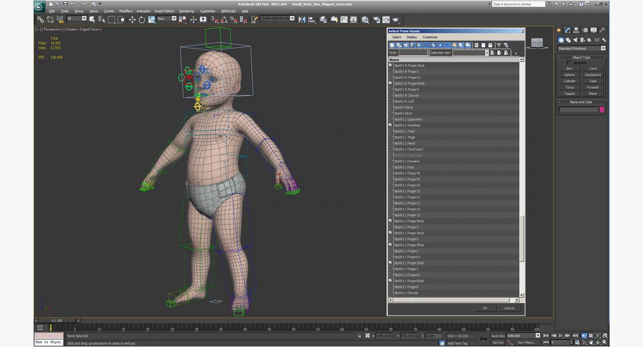 3D Small Baby Boy Rigged