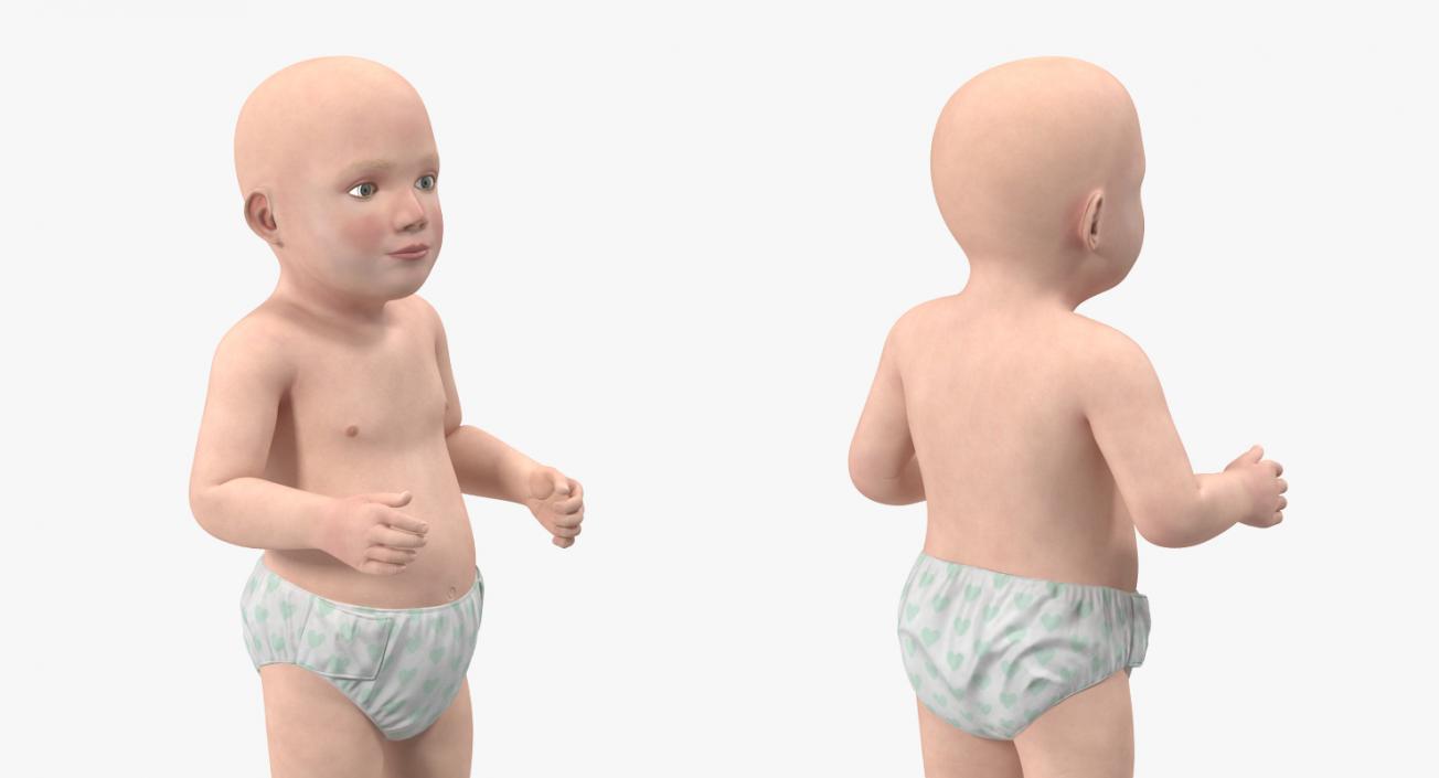 3D Small Baby Boy Rigged