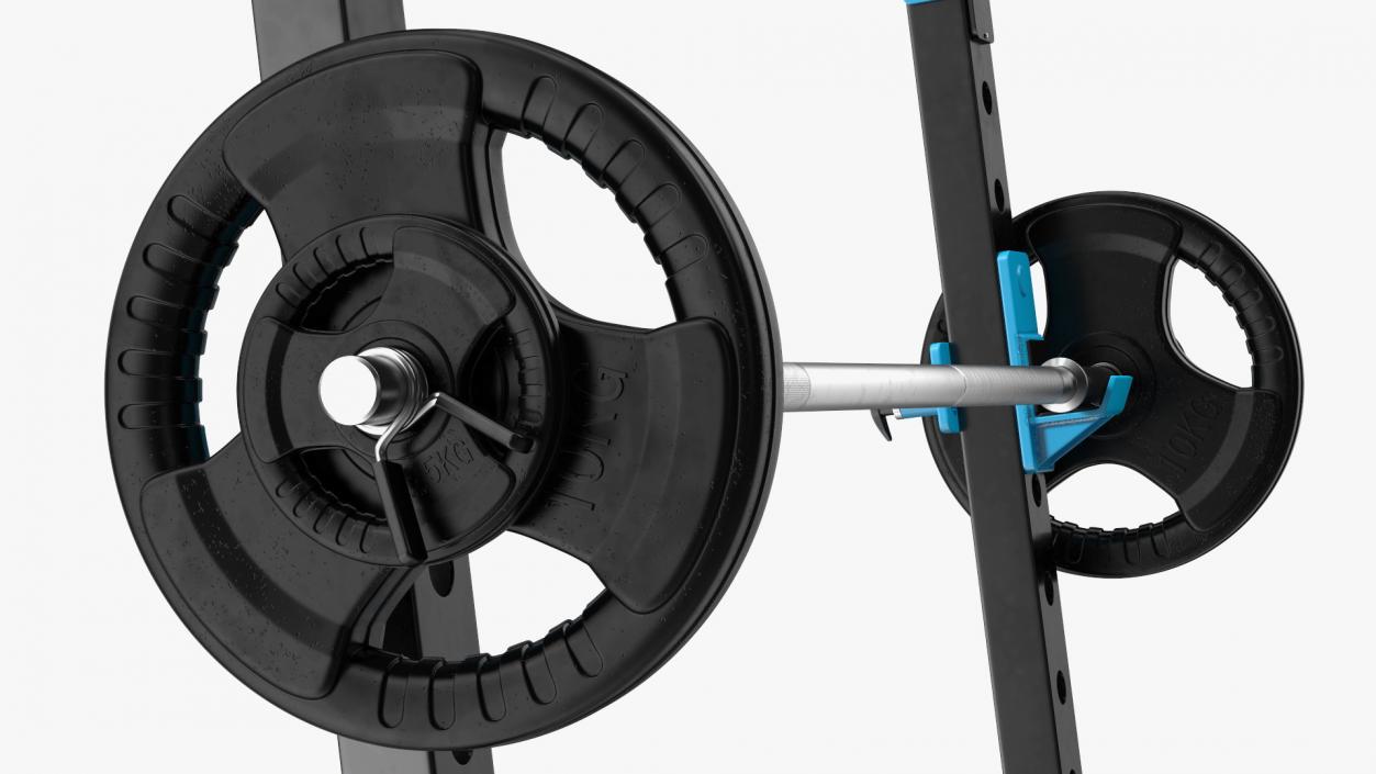 3D Gym Half Rack with Barbell