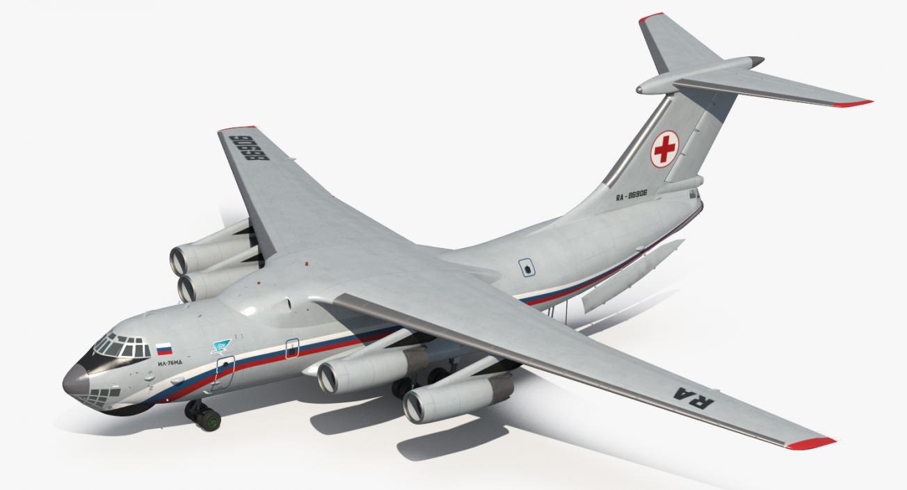 3D model Ilyushin Il-76TD-S Civilian Mobile Hospital Rigged