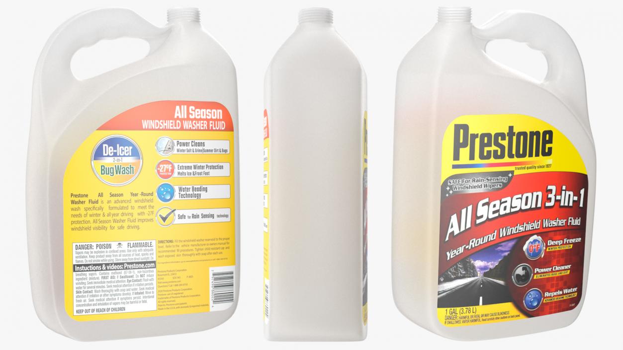 3D All Season Windshield Washer Prestone with Pouring Fluid