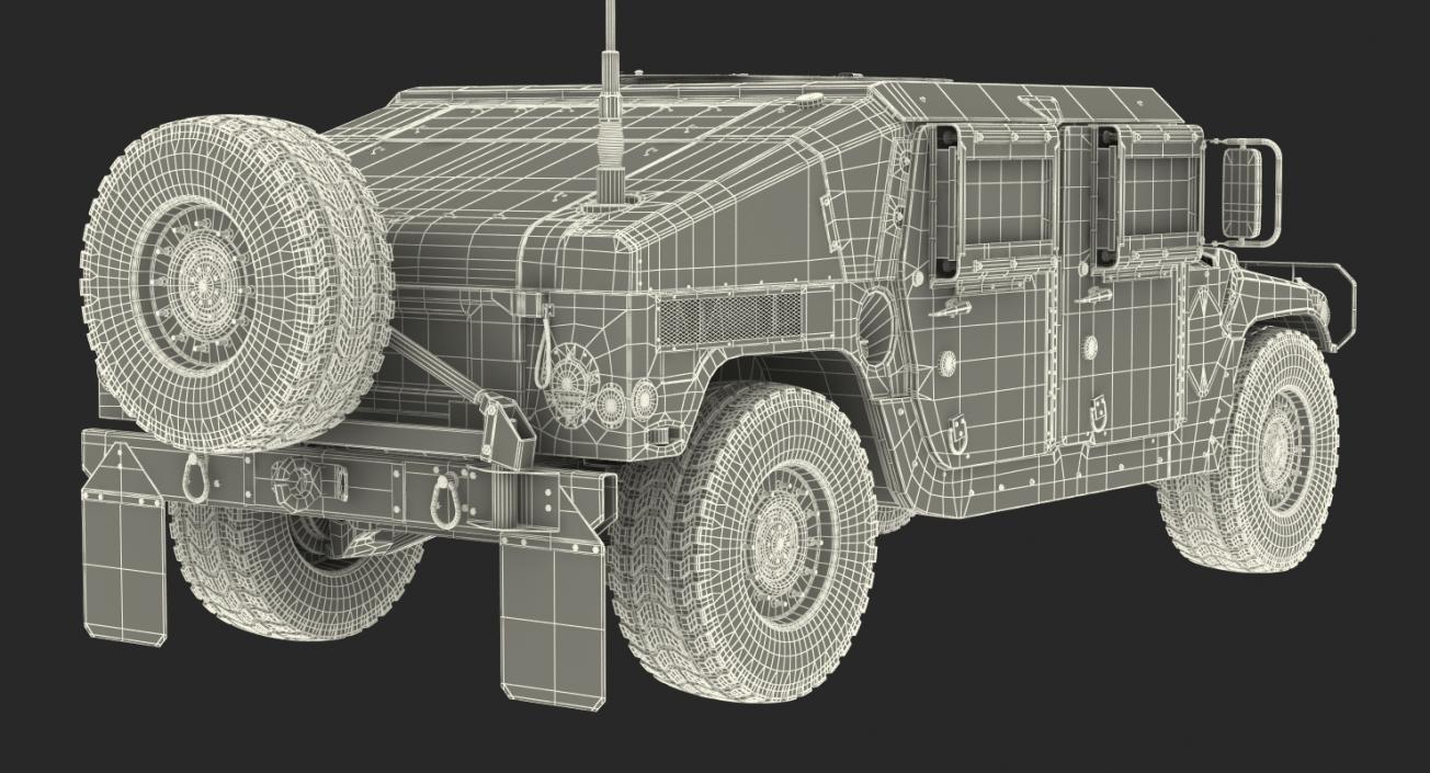 3D Humvee M1151 Rigged Desert