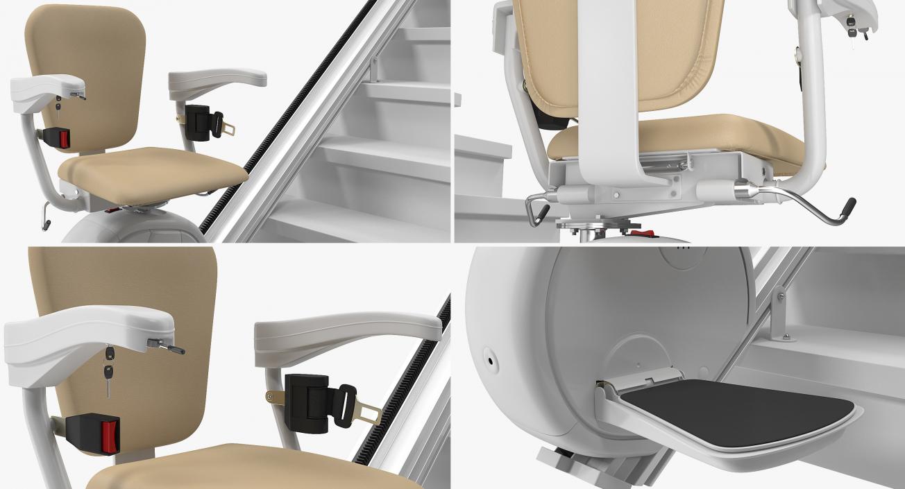 3D model Straight Stairlift Rigged