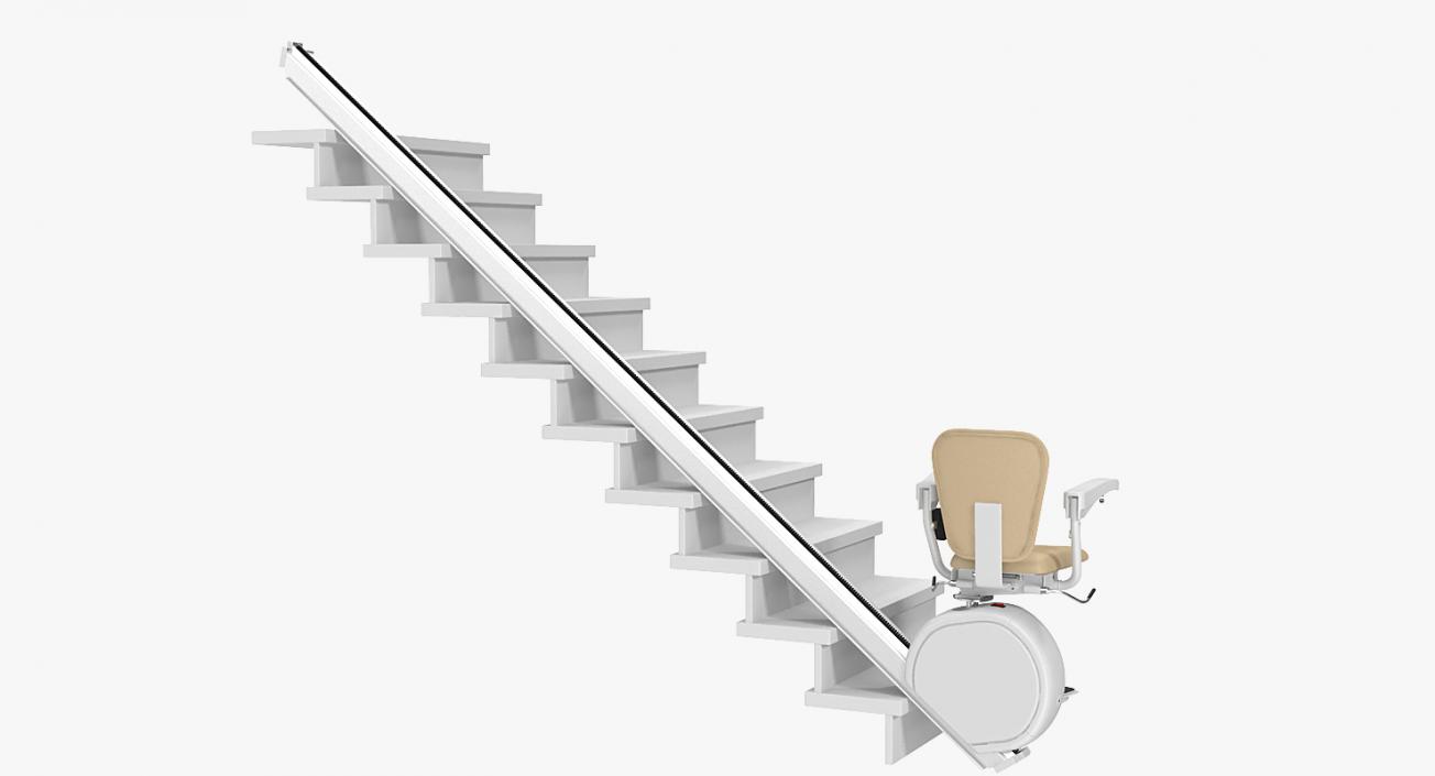 3D model Straight Stairlift Rigged