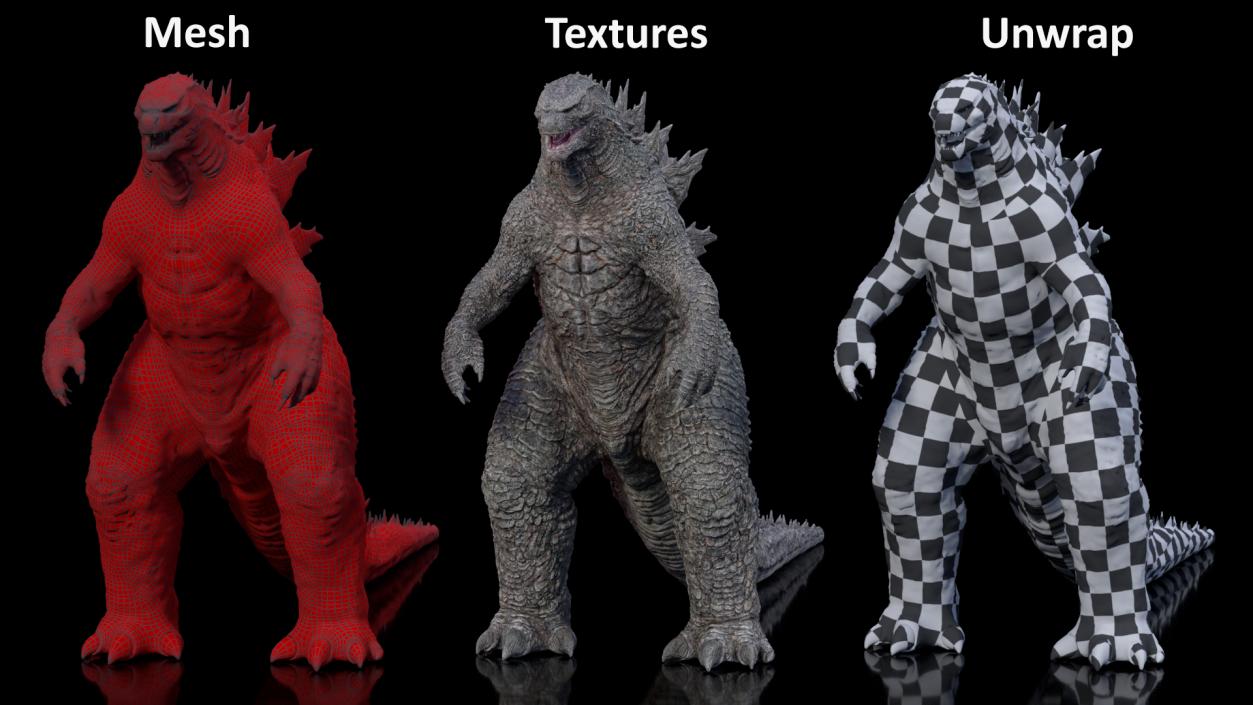 3D Monster Godzilla Rigged model