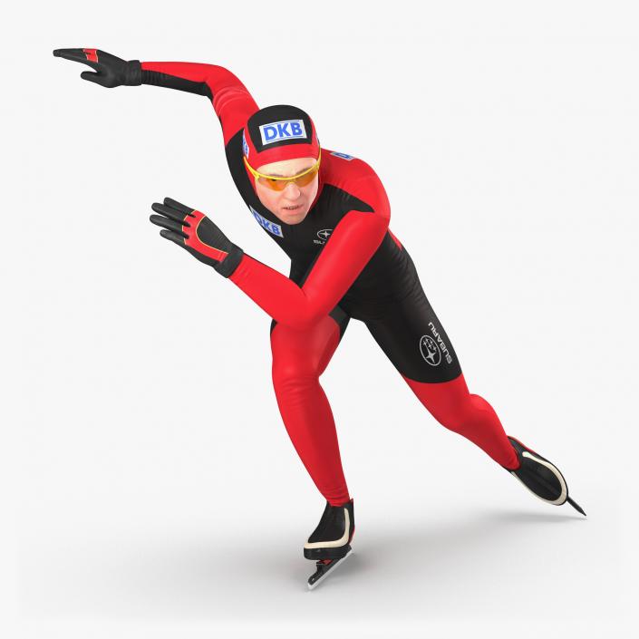 Speed Skater Pose 3 3D model