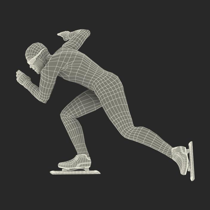 Speed Skater Pose 3 3D model