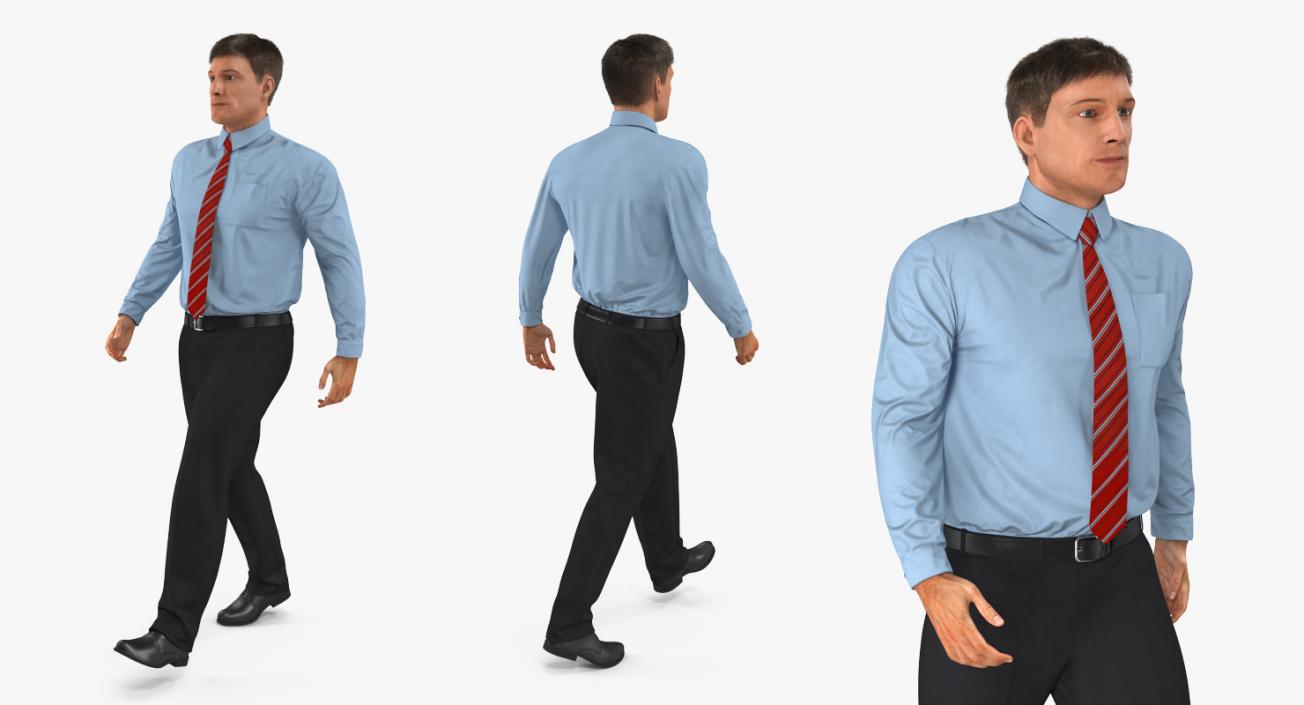 3D Office Worker Walking Pose