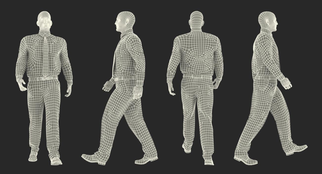 3D Office Worker Walking Pose