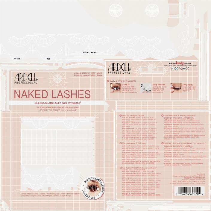 Naked Lashes False Eyelashes in Package 3D model
