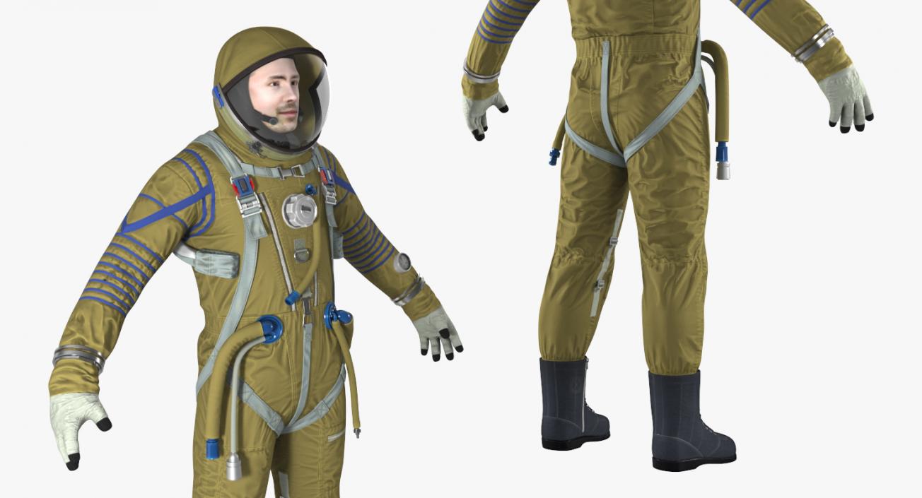 Astronaut Wearing Space Suit Strizh Rigged 3D
