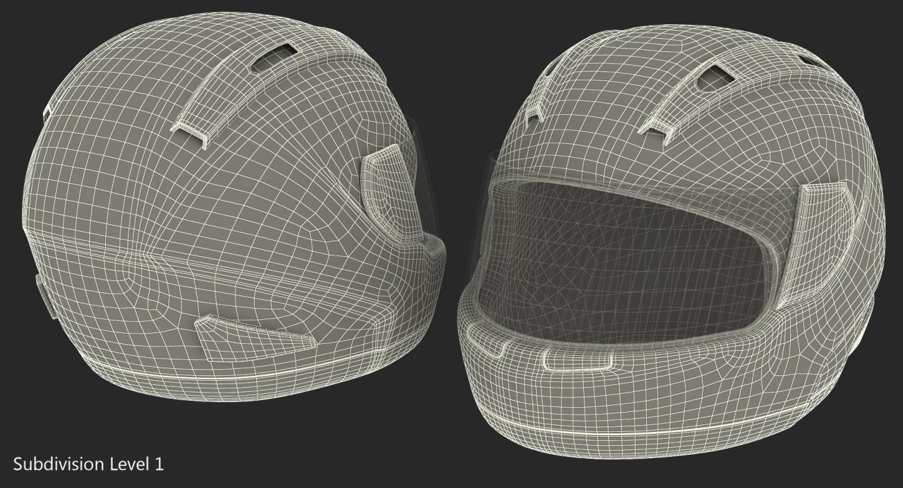 Black Full Face Helmet 3D