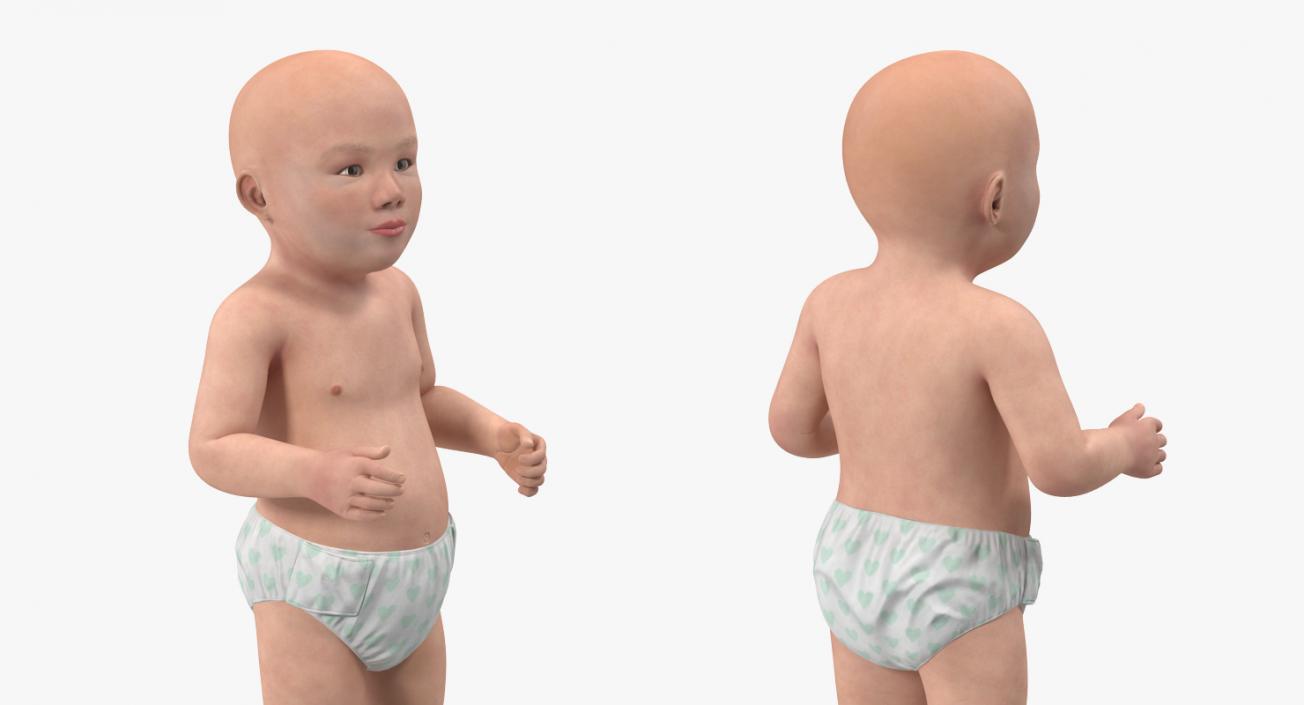 3D Asian Baby Boy Standing model