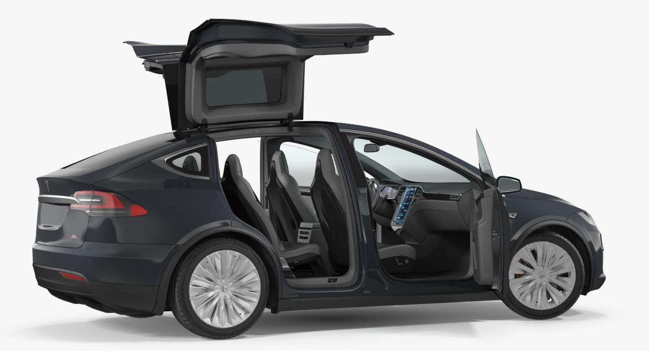 Tesla Model X 60D 2017 Rigged 3D model