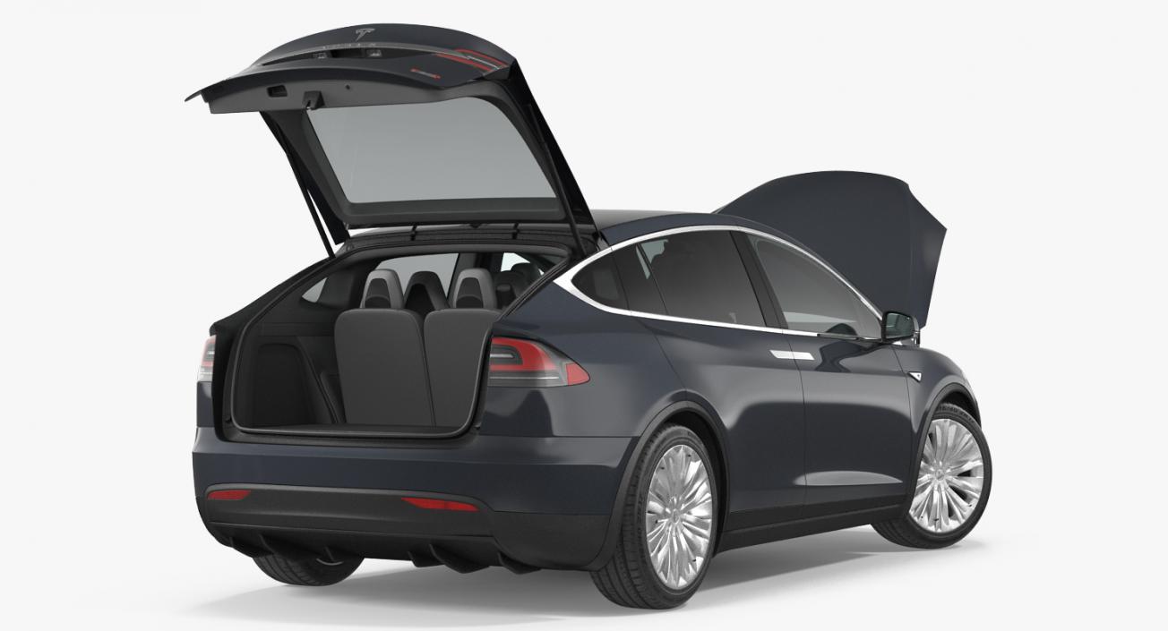 Tesla Model X 60D 2017 Rigged 3D model