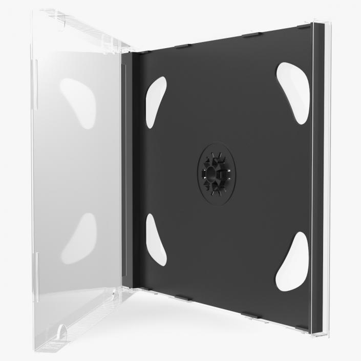Double Clear CD Jewel Case with Black Tray 3D