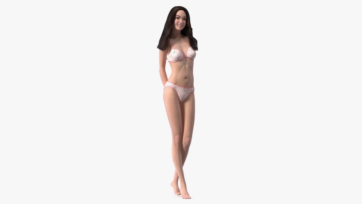 Chinese Woman Lingerie Flirty 3D model