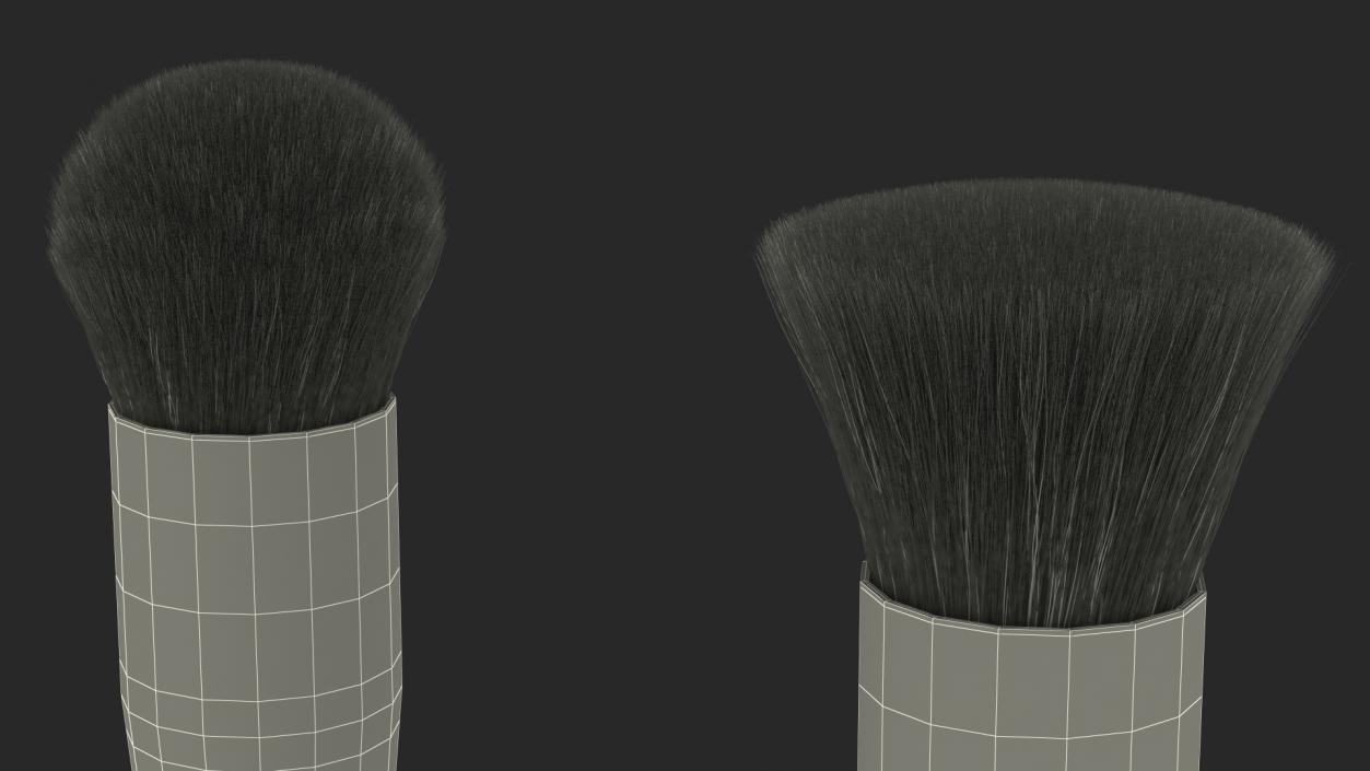 Round and Face Flat Brush Fur 3D model