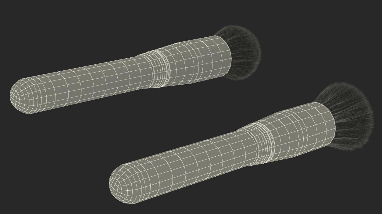 Round and Face Flat Brush Fur 3D model
