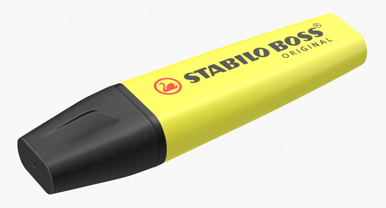 Yellow Highlighter Pen 3D
