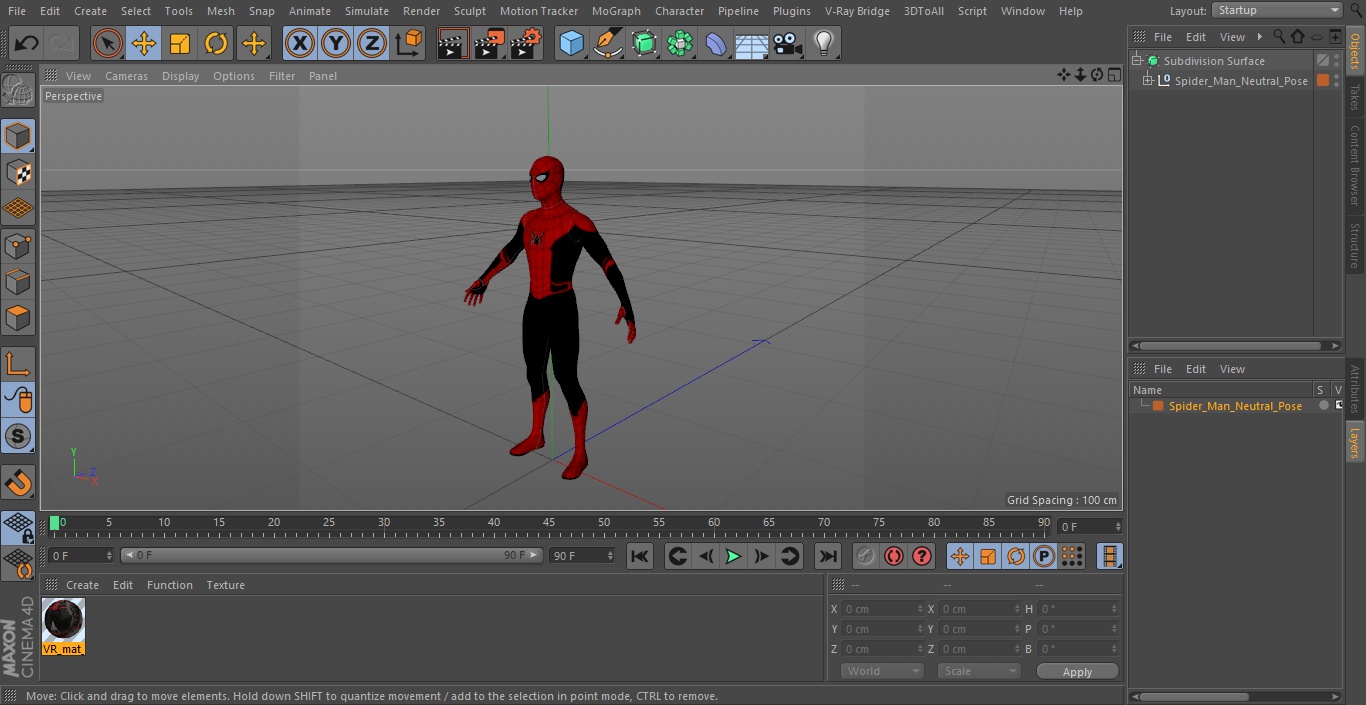 3D Spider Man Neutral Pose model