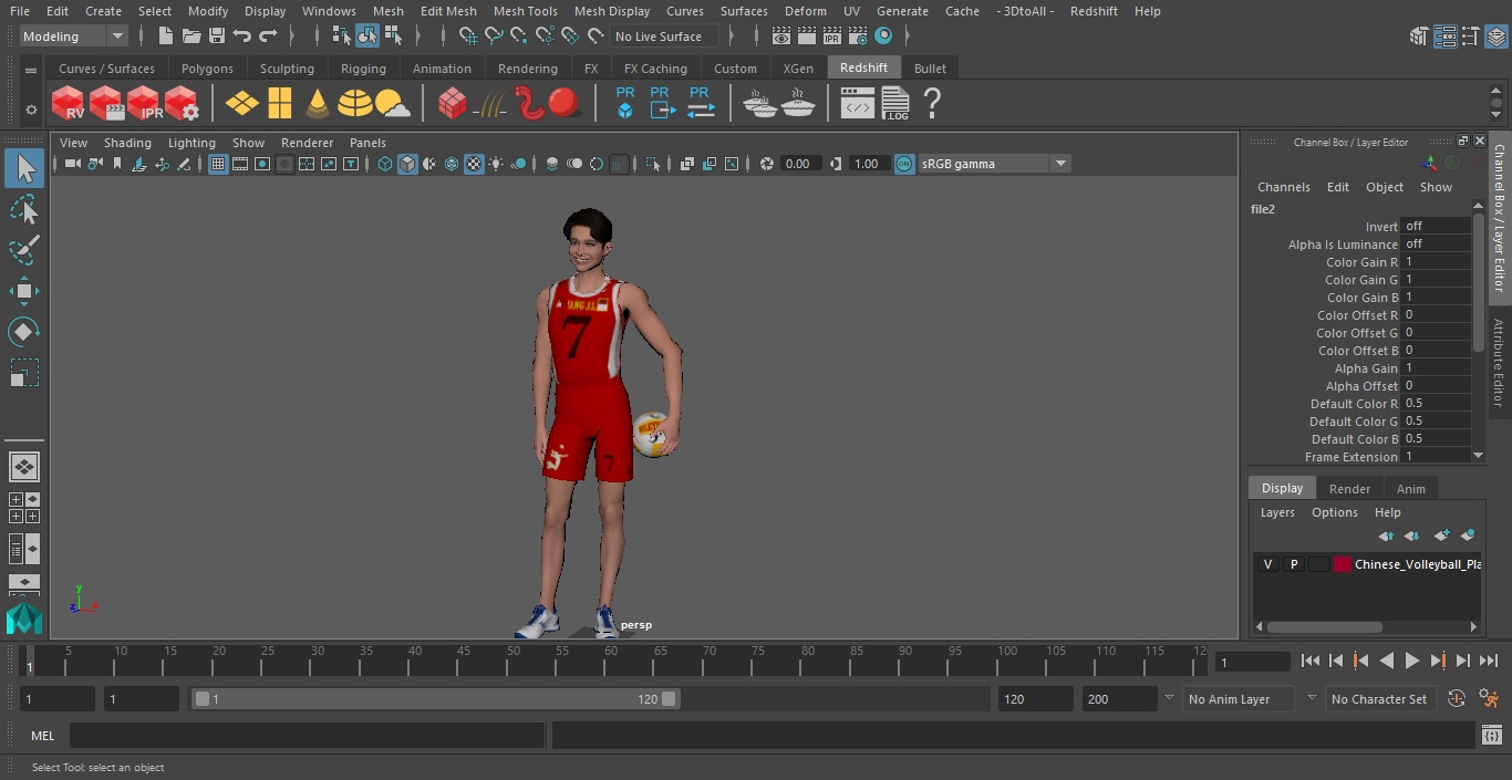 3D model Chinese Volleyball Player