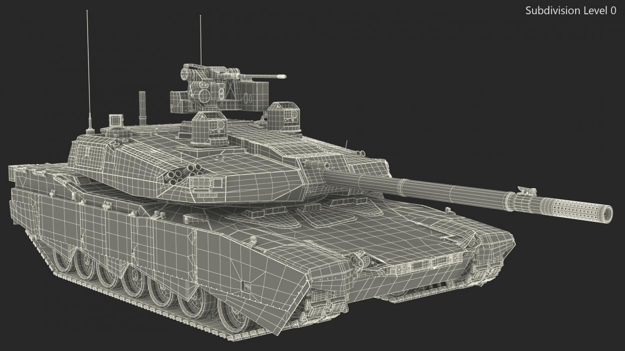 3D model Abrams X Tank Grey Rigged