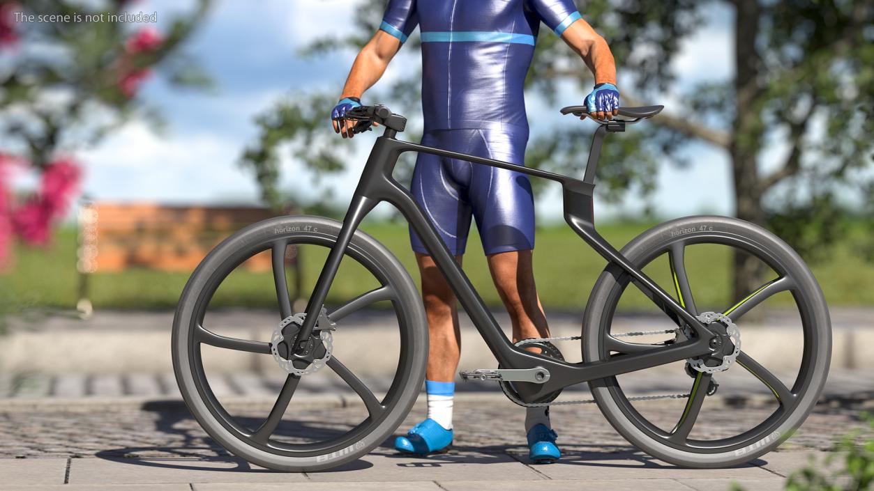 Superstrata E Carbon Electric Bicycle Rigged 3D model