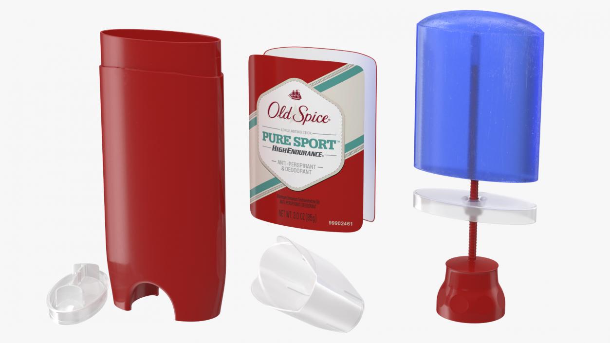 3D Old Spice Pure Sport Solid Deodorant Opened model