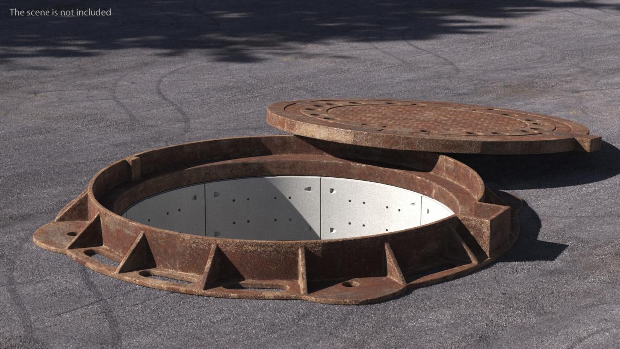 Rusty Manhole Cover 3D model
