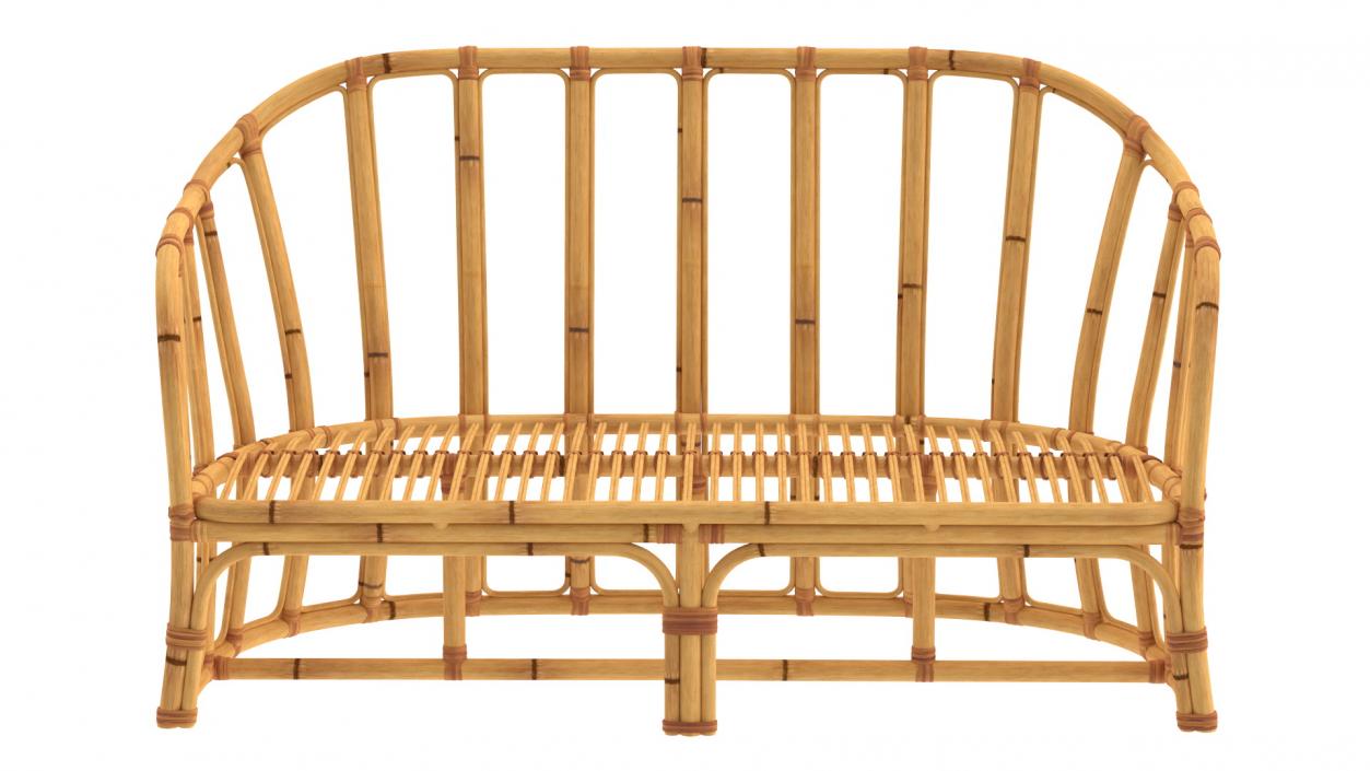 3D model Vintage Bamboo Couch Sofa