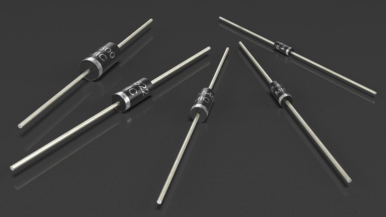 3D Axial Rectifier Diodes Set