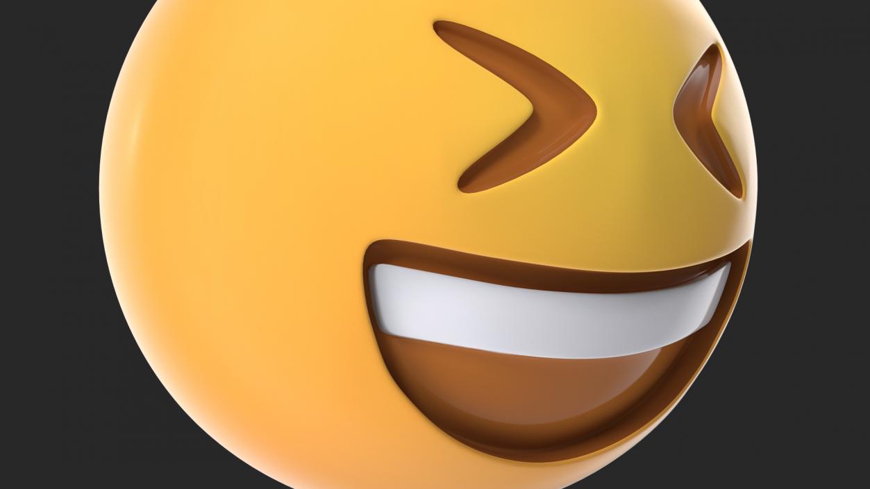 3D model Smiling With Closed Eyes Emoji