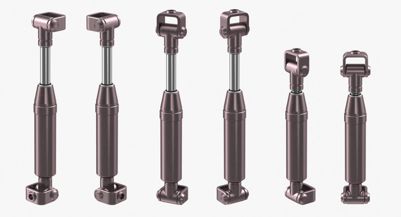 Anodized Hydraulic Cylinders Set 3D
