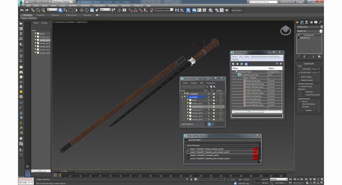 3D model Swordstick